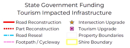 Map Legend Tourism Impacts Infrastructure Election Commitment