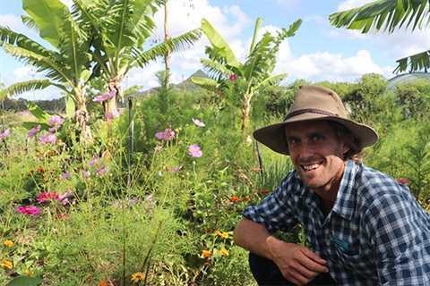 Andrew Cameron smiling in a paddock