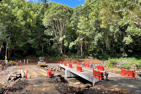 image of concrete bridge being installed