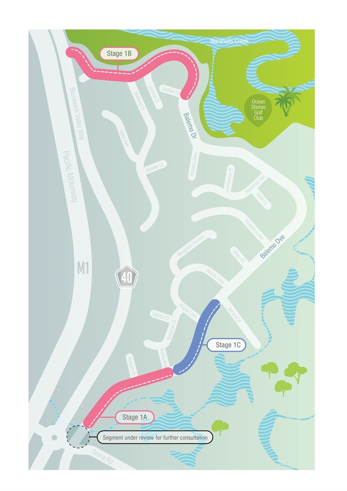 Balemo Drive including stage 1 of works