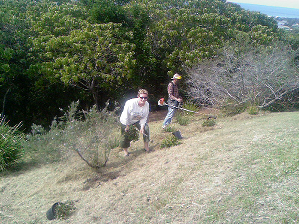 Two members of the Ocean Shores Tidy Town Committee 