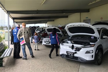 Car display for an event at the Cavanbah Centre