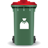 Red landfill bin
