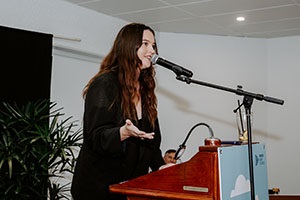 Community Awards winner making a speech