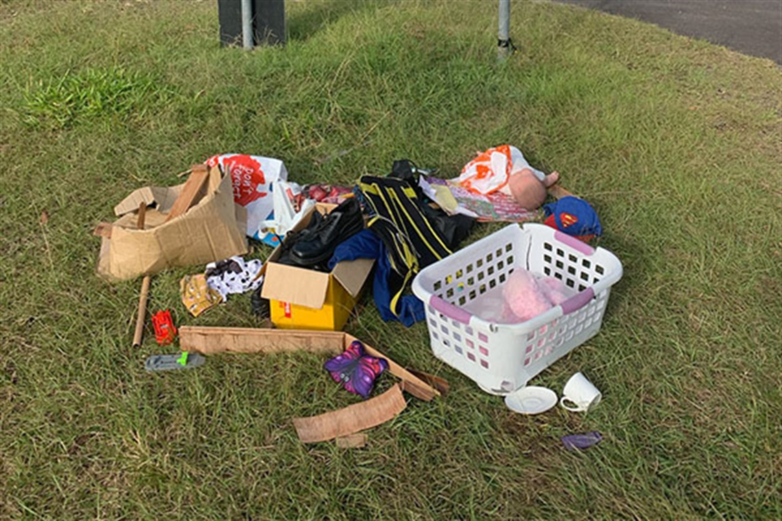 Example of some litter that has been illegally dumped