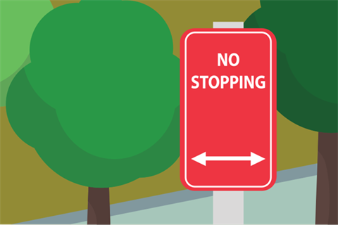 No stopping sign graphic