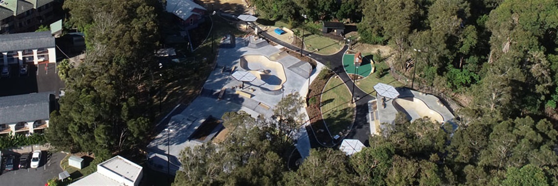 Aerial view of Byron Skate Park