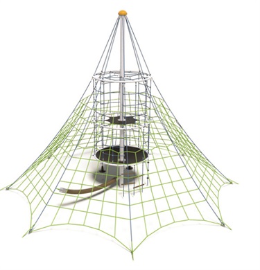 Illustration of a tall climbing net