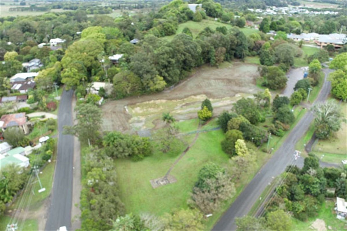 Aerial view of the former Mullum Hospital site
