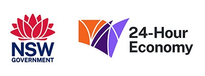 24 hour economy and NSW Gov logo