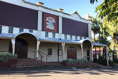 View of Bangalow Hall entrance