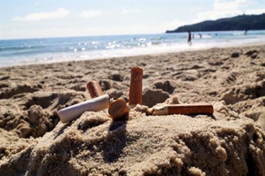 Cigarette butts on Main Beach, Byron Bay