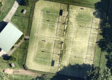Aerial view of Suffolk Park tennis courts