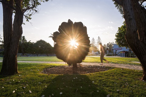 Memento public art sculpture on the Byron Arts and Industrial-Estate artist Andy MacPherson