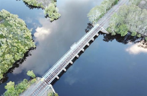 Aerial view of trainline