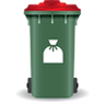 Red landfill bin